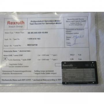 BOSCH REXROTH SERVO MOTOR SE-B5.440.020-10000 (SEB544002010000)